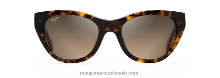 Capri Polarized Cat Eye Sunglasses Maui Jim TVVRT264 Tortoise with Transparent Tan Temples/HCL Bronze