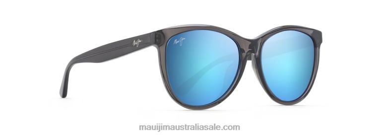 Glory Glory Polarized Cat Eye Sunglasses Maui Jim TVVRT229 Transparent Grey/Blue Hawaii