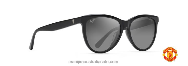 Glory Glory Polarized Cat Eye Sunglasses Maui Jim TVVRT230 Black Gloss/Neutral Grey
