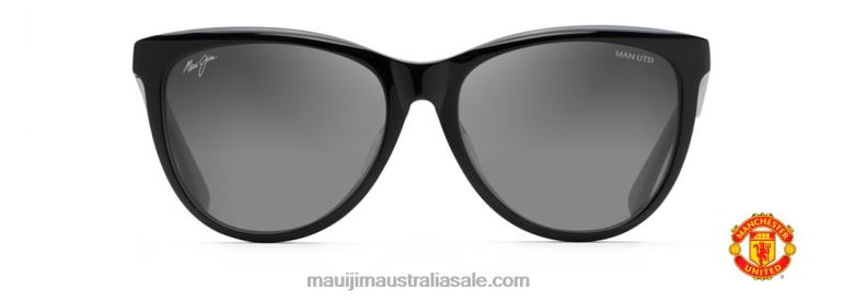 Glory Glory Polarized Cat Eye Sunglasses Maui Jim TVVRT230 Black Gloss/Neutral Grey