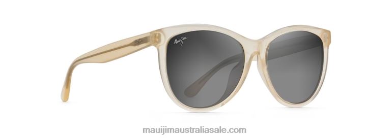 Glory Glory Polarized Cat Eye Sunglasses Maui Jim TVVRT231 Milky Almond/Neutral Grey