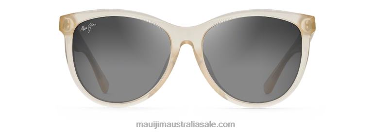 Glory Glory Polarized Cat Eye Sunglasses Maui Jim TVVRT231 Milky Almond/Neutral Grey