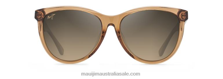 Glory Glory Polarized Cat Eye Sunglasses Maui Jim TVVRT232 Transparent Cinnamon/HCL Bronze