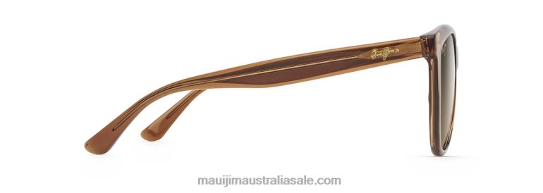 Glory Glory Polarized Cat Eye Sunglasses Maui Jim TVVRT232 Transparent Cinnamon/HCL Bronze