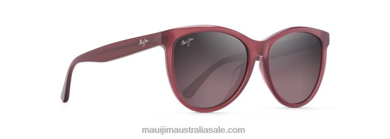 Glory Glory Polarized Cat Eye Sunglasses Maui Jim TVVRT233 Transparent Milky Raspberry/Rose