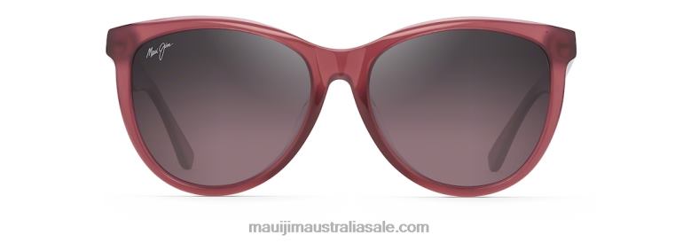 Glory Glory Polarized Cat Eye Sunglasses Maui Jim TVVRT233 Transparent Milky Raspberry/Rose