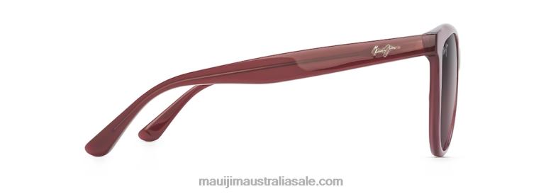 Glory Glory Polarized Cat Eye Sunglasses Maui Jim TVVRT233 Transparent Milky Raspberry/Rose