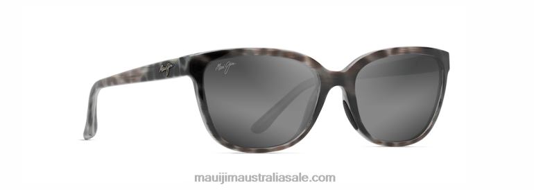 Honi Polarized Cat Eye Sunglasses Maui Jim TVVRT399 Grey Tortoise Stripe/Neutral Grey