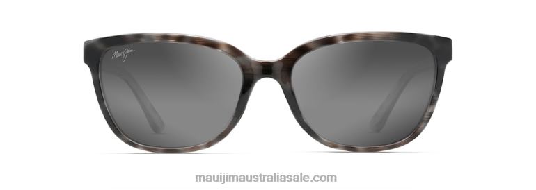 Honi Polarized Cat Eye Sunglasses Maui Jim TVVRT399 Grey Tortoise Stripe/Neutral Grey