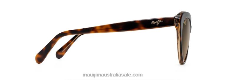 Kalani Polarized Cat Eye Sunglasses Maui Jim TVVRT244 Dark Tortoise with Caramel Interior/HCL Bronze