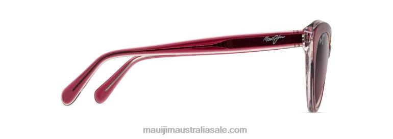 Kalani Polarized Cat Eye Sunglasses Maui Jim TVVRT245 Raspberry with Crystal Interior/Rose