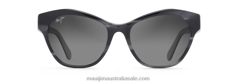 Kila Polarized Cat Eye Sunglasses Maui Jim TVVRT276 Black with Pearl interior/Neutral Grey