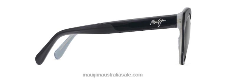 Kila Polarized Cat Eye Sunglasses Maui Jim TVVRT276 Black with Pearl interior/Neutral Grey