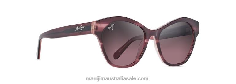 Kila Polarized Cat Eye Sunglasses Maui Jim TVVRT278 Plum with Dusty RoseInterior/Rose