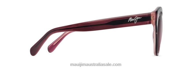 Kila Polarized Cat Eye Sunglasses Maui Jim TVVRT278 Plum with Dusty RoseInterior/Rose