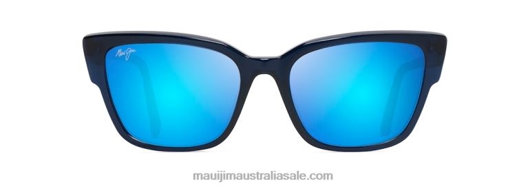 Kou Polarized Cat Eye Sunglasses Maui Jim TVVRT56 Navy Blue/Blue Hawaii