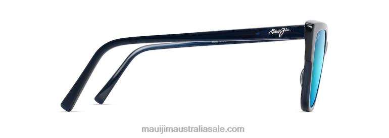 Kou Polarized Cat Eye Sunglasses Maui Jim TVVRT56 Navy Blue/Blue Hawaii
