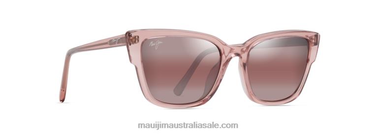 Kou Polarized Cat Eye Sunglasses Maui Jim TVVRT58 Translucent Pink /Rose