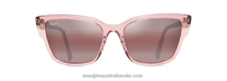 Kou Polarized Cat Eye Sunglasses Maui Jim TVVRT58 Translucent Pink /Rose