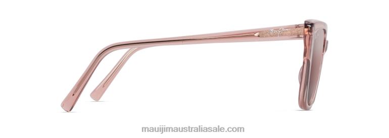 Kou Polarized Cat Eye Sunglasses Maui Jim TVVRT58 Translucent Pink /Rose