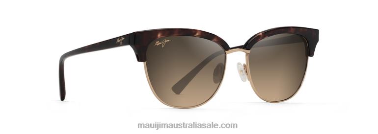 Lokelani Polarized Cat Eye Sunglasses Maui Jim TVVRT70 Tortoise with Gold/HCL Bronze