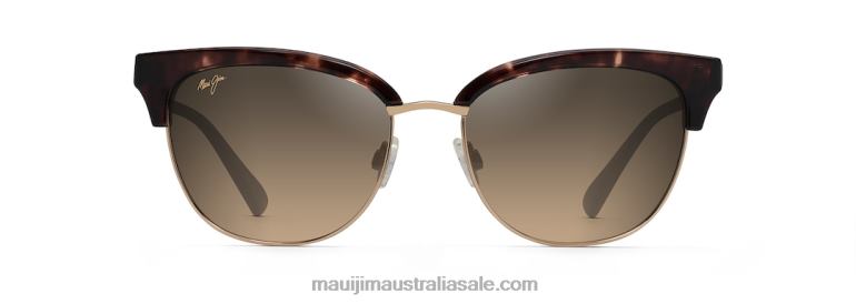 Lokelani Polarized Cat Eye Sunglasses Maui Jim TVVRT70 Tortoise with Gold/HCL Bronze