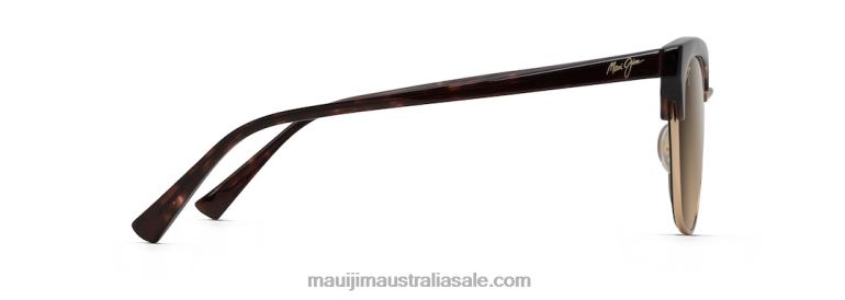Lokelani Polarized Cat Eye Sunglasses Maui Jim TVVRT70 Tortoise with Gold/HCL Bronze