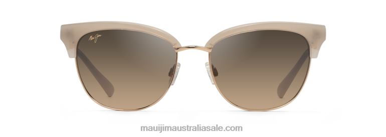 Lokelani Polarized Cat Eye Sunglasses Maui Jim TVVRT71 Milky Almond with Gold/HCL Bronze