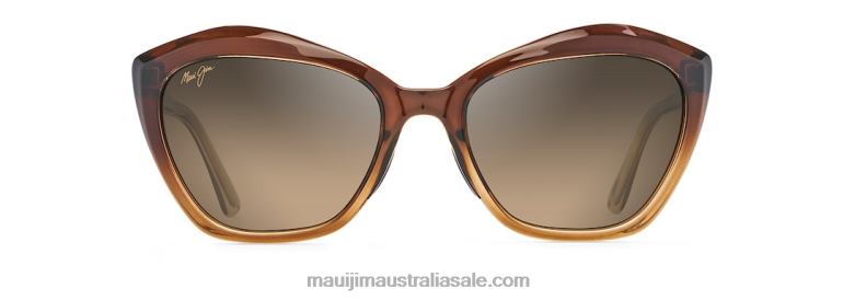 Lotus Polarized Cat Eye Sunglasses Maui Jim TVVRT219 Chocolate Fade/HCL Bronze