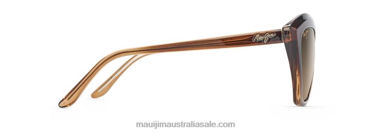 Lotus Polarized Cat Eye Sunglasses Maui Jim TVVRT219 Chocolate Fade/HCL Bronze