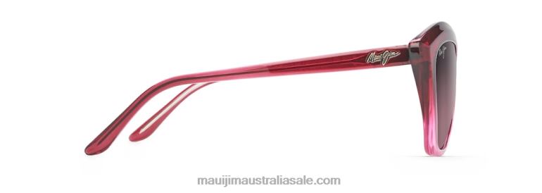 Lotus Polarized Cat Eye Sunglasses Maui Jim TVVRT220 Raspberry Fade/Rose