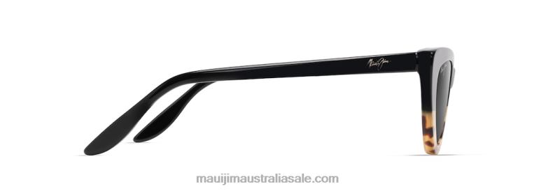 Lychee Polarized Cat Eye Sunglasses Maui Jim TVVRT15 Black with Tokyo Tortoise/Neutral Grey