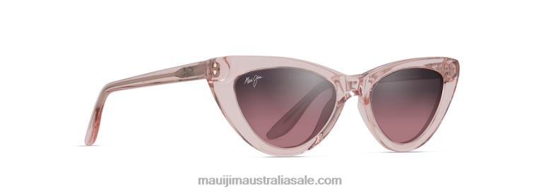 Lychee Polarized Cat Eye Sunglasses Maui Jim TVVRT17 Translucent Light Pink/Rose