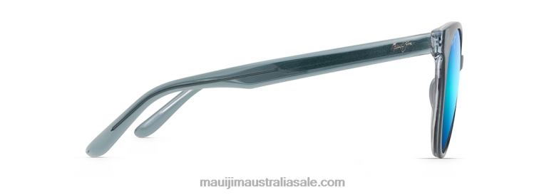 Mehana Polarized Cat Eye Sunglasses Maui Jim TVVRT96 Steel Blue with Crystal/Blue Hawaii