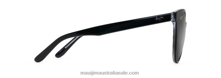 Mehana Polarized Cat Eye Sunglasses Maui Jim TVVRT97 Black with Crystal/Neutral Grey