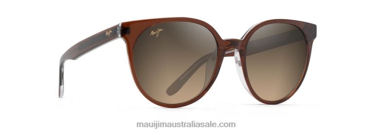 Mehana Polarized Cat Eye Sunglasses Maui Jim TVVRT98 Rootbeer with Crystal/HCL Bronze