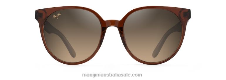 Mehana Polarized Cat Eye Sunglasses Maui Jim TVVRT98 Rootbeer with Crystal/HCL Bronze