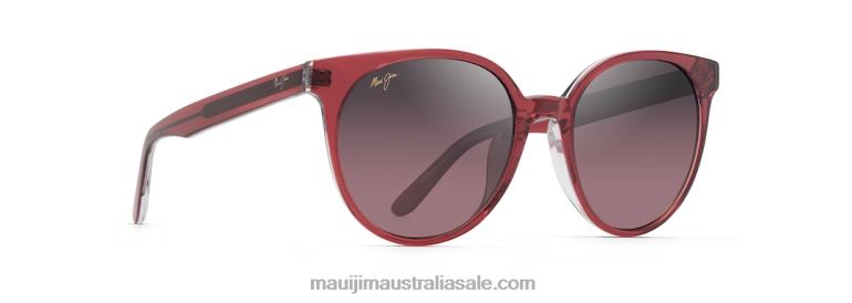 Mehana Polarized Cat Eye Sunglasses Maui Jim TVVRT99 Raspberry with Crystal Interior/Rose