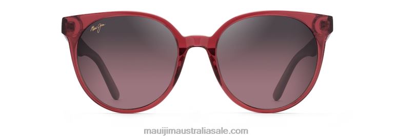 Mehana Polarized Cat Eye Sunglasses Maui Jim TVVRT99 Raspberry with Crystal Interior/Rose
