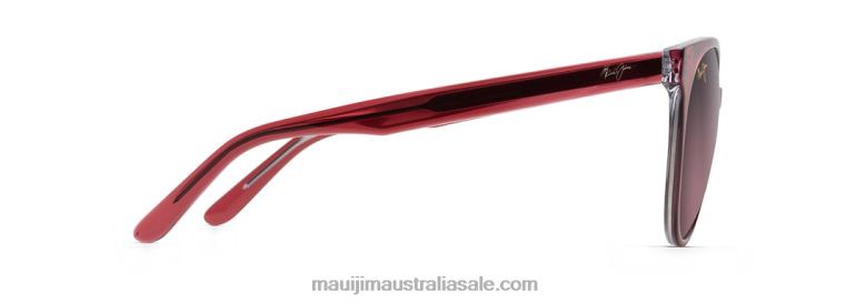 Mehana Polarized Cat Eye Sunglasses Maui Jim TVVRT99 Raspberry with Crystal Interior/Rose
