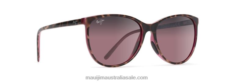 Ocean Polarized Cat Eye Sunglasses Maui Jim TVVRT403 Tortoise with Raspberry/Rose
