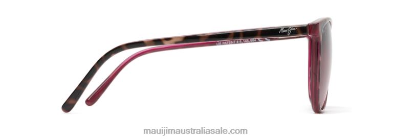 Ocean Polarized Cat Eye Sunglasses Maui Jim TVVRT403 Tortoise with Raspberry/Rose