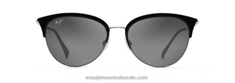 Olili Polarized Cat Eye Sunglasses Maui Jim TVVRT123 Black Gloss/Neutral Grey