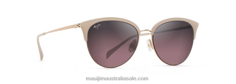 Olili Polarized Cat Eye Sunglasses Maui Jim TVVRT125 Milky Almond/Rose
