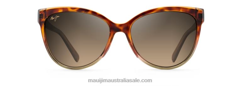 Olu Polarized Cat Eye Sunglasses Maui Jim TVVRT374 Tortoise with Tan/HCL Bronze