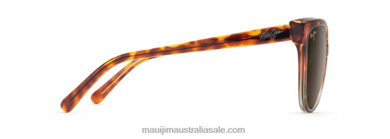 Olu Polarized Cat Eye Sunglasses Maui Jim TVVRT374 Tortoise with Tan/HCL Bronze