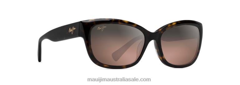 Plumeria Polarized Cat Eye Sunglasses Maui Jim TVVRT398 Dark Tortoise/Rose