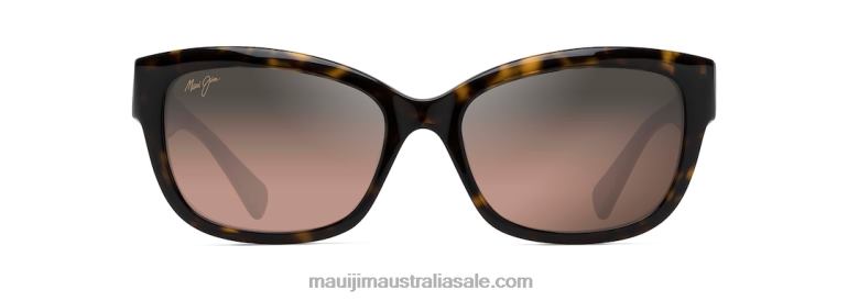 Plumeria Polarized Cat Eye Sunglasses Maui Jim TVVRT398 Dark Tortoise/Rose