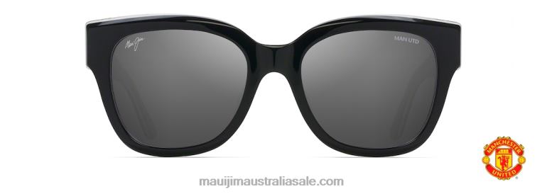 Siren Song Polarized Cat Eye Sunglasses Maui Jim TVVRT249 Black with Manchester/Dual Mirror Silver to Black