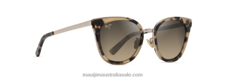 Wood Rose Polarized Cat Eye Sunglasses Maui Jim TVVRT53 Tokyo Tortoise with Gold/HCL Bronze